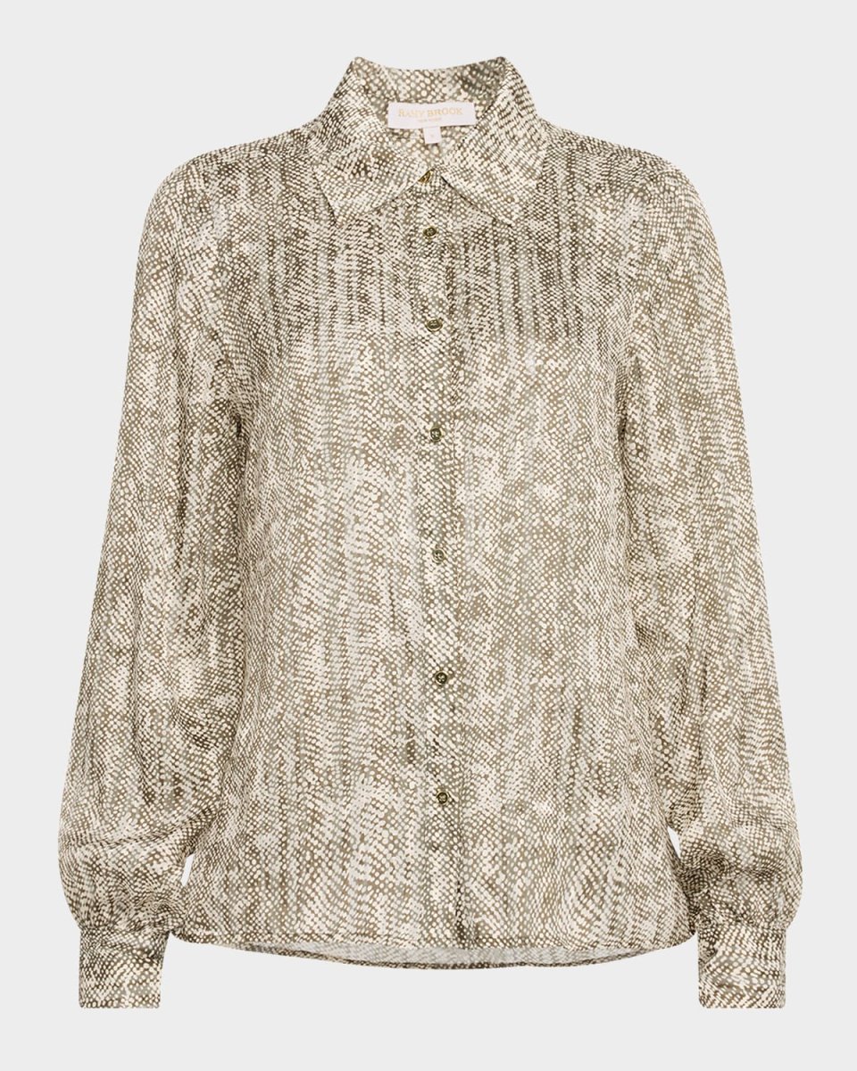 Pauline Button-Front Silk Blous